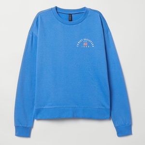 H&M DIVIDED Blue Sunset Boulevard Longsleeve NWOT USA 1990 size small